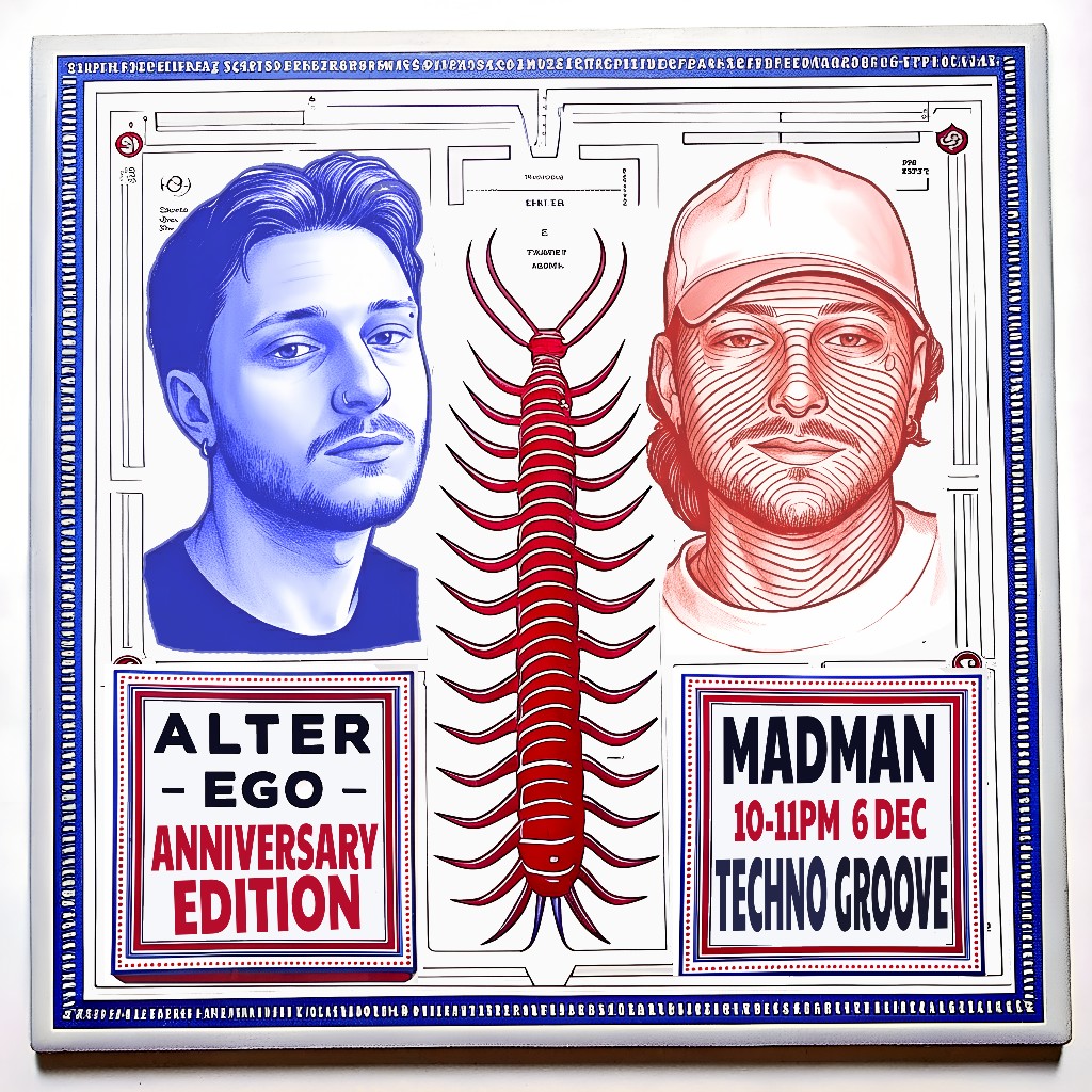 Alter Ego anniversary — Takabb-style pack recreation with centipede, blue and red portraits, MADMAN slot